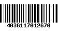 Código de Barras 4036117012670