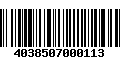 Código de Barras 4038507000113