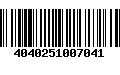 Código de Barras 4040251007041