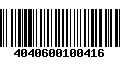 Código de Barras 4040600100416