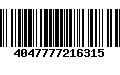 Código de Barras 4047777216315