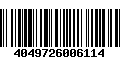 Código de Barras 4049726006114