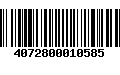 Código de Barras 4072800010585