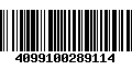 Código de Barras 4099100289114