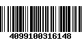 Código de Barras 4099100316148