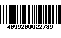 Código de Barras 4099200022789