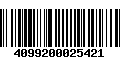 Código de Barras 4099200025421