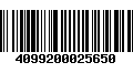 Código de Barras 4099200025650