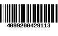 Código de Barras 4099200429113