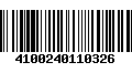 Código de Barras 4100240110326