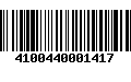 Código de Barras 4100440001417