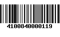 Código de Barras 4100840000119