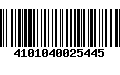 Código de Barras 4101040025445