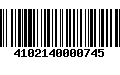 Código de Barras 4102140000745