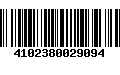 Código de Barras 4102380029094