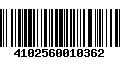 Código de Barras 4102560010362