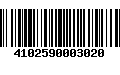 Código de Barras 4102590003020