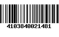 Código de Barras 4103840021481