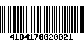 Código de Barras 4104170020021