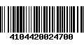 Código de Barras 4104420024700