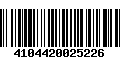 Código de Barras 4104420025226