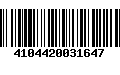 Código de Barras 4104420031647