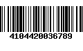 Código de Barras 4104420036789