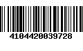 Código de Barras 4104420039728