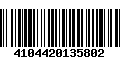 Código de Barras 4104420135802