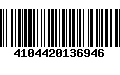 Código de Barras 4104420136946