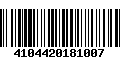 Código de Barras 4104420181007