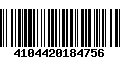 Código de Barras 4104420184756