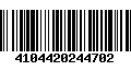 Código de Barras 4104420244702