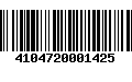 Código de Barras 4104720001425