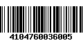 Código de Barras 4104760036005