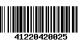 Código de Barras 41220420025