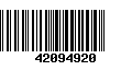 Código de Barras 42094920