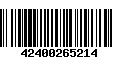 Código de Barras 42400265214