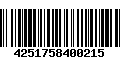 Código de Barras 4251758400215