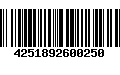 Código de Barras 4251892600250