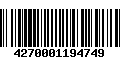 Código de Barras 4270001194749