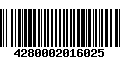 Código de Barras 4280002016025