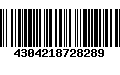 Código de Barras 4304218728289