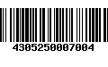 Código de Barras 4305250007004