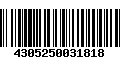 Código de Barras 4305250031818