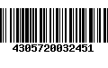 Código de Barras 4305720032451