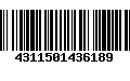 Código de Barras 4311501436189