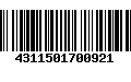 Código de Barras 4311501700921