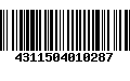 Código de Barras 4311504010287