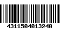 Código de Barras 4311504013240